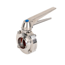 SMS 3A DIN ISO Standard Handle Multi-position Stainless steel Sanitary Butterfly Valve